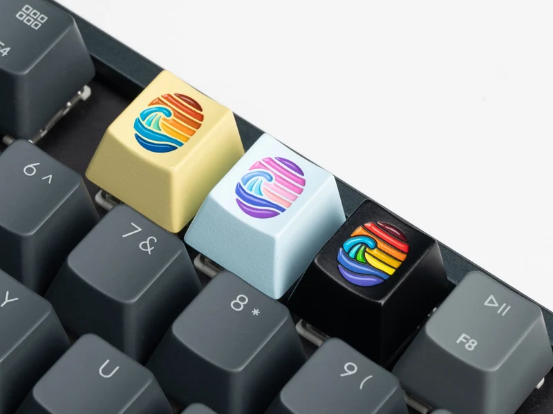 Keychron Colorful Great Wave Metal Artisan Keycap