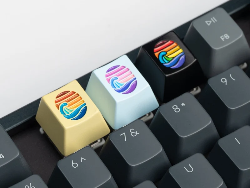 Keychron Colorful Great Wave Metal Artisan Keycap