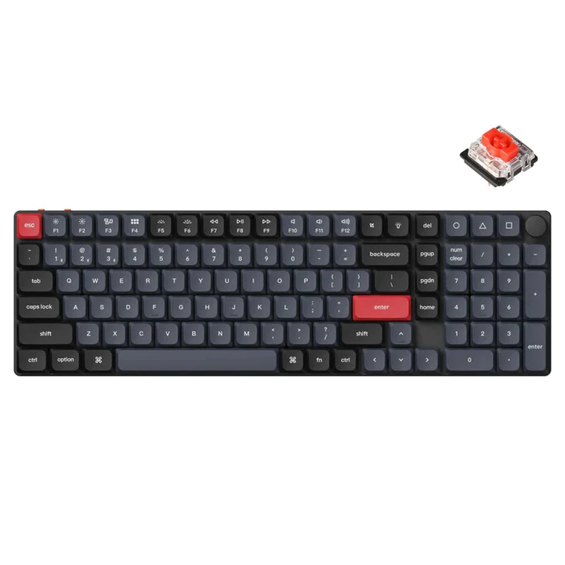 Keychron K17 Pro QMK/Via 96% Wireless Custom Mechanical Keyboard (Low Profile Gateron Mechanical Red Switch)