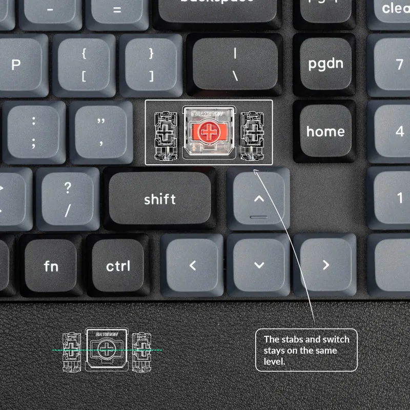 Keychron K17 Pro QMK/Via 96% Wireless Custom Mechanical Keyboard (Low Profile Gateron Mechanical Red Switch)