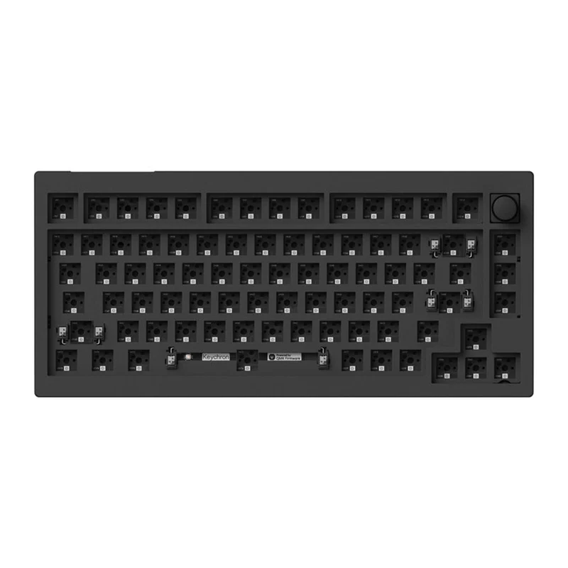Keychron V1 Max QMK/Via Barebone Knob 75% Wireless Custom Mechanical Keyboard - Carbon Black (V1M-Z4)
