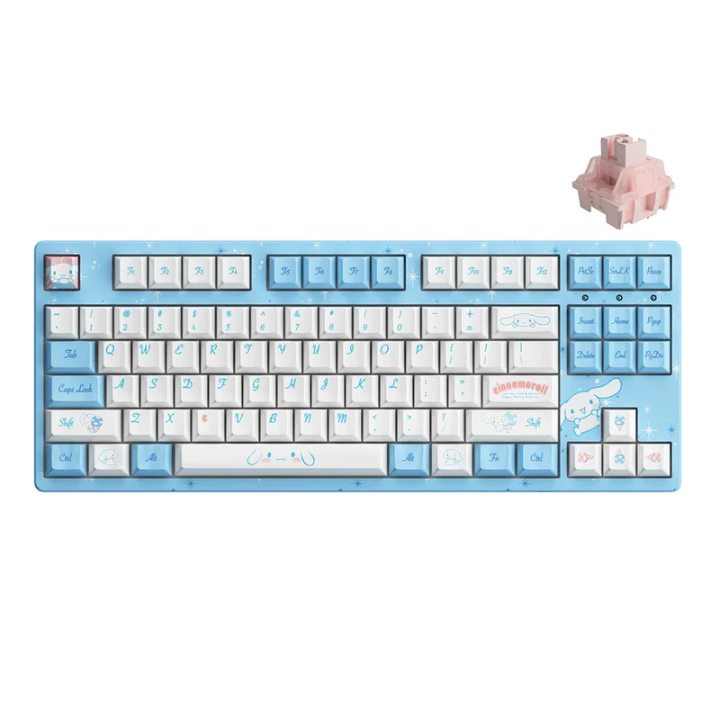 Akko Cinnamoroll 3087V2 Wired Mechanical Keyboard Tray Mount (Akko CS Sakura Switch)