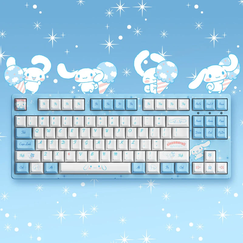 Akko Cinnamoroll 3087V2 Wired Mechanical Keyboard Tray Mount (Akko CS Sakura Switch)