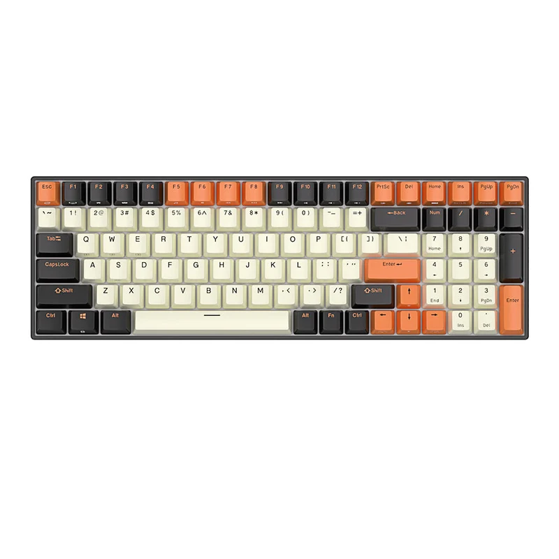 Royal Kludge RK100 Tri-Mode RGB 100-Keys Hot Swappable Mechanical Keyboard (Black Orange) (Red Switch)