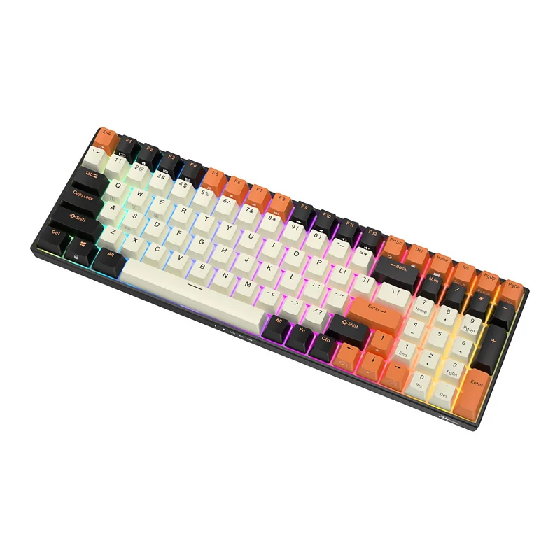 Royal Kludge RK100 Tri-Mode RGB 100-Keys Hot Swappable Mechanical Keyboard (Black Orange) (Red Switch)