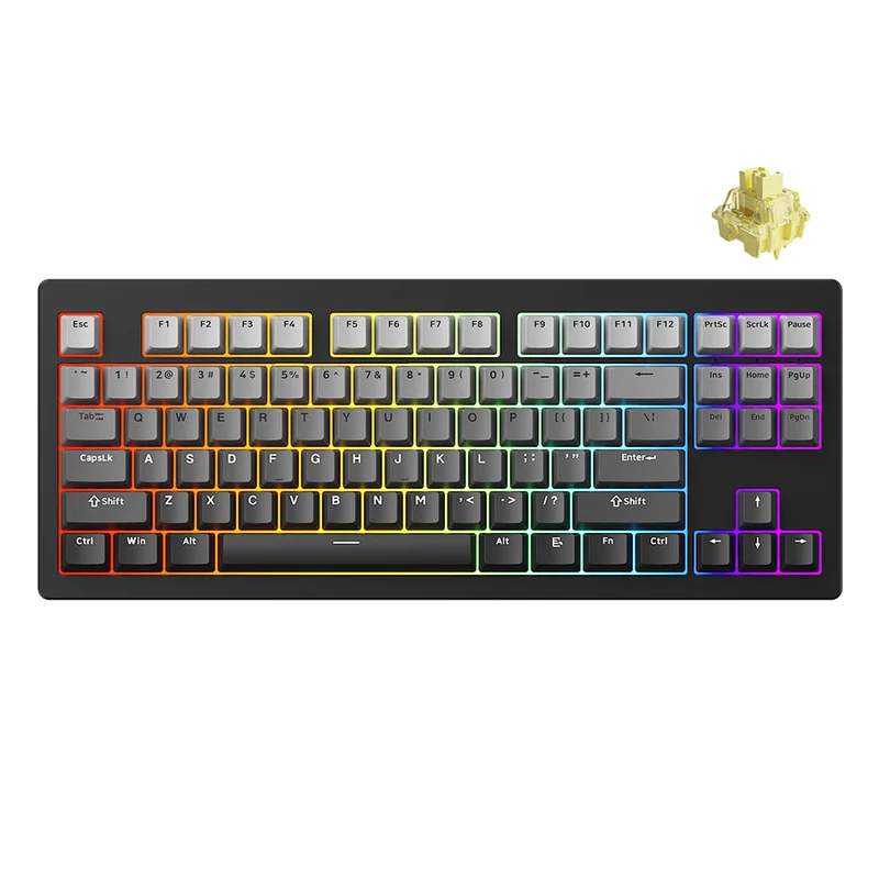 Monsgeek M3W Multi-Modes Aluminum Case Hot-Swappable Mechanical Keyboard Gasket Mount (Purple, Black, Silver)