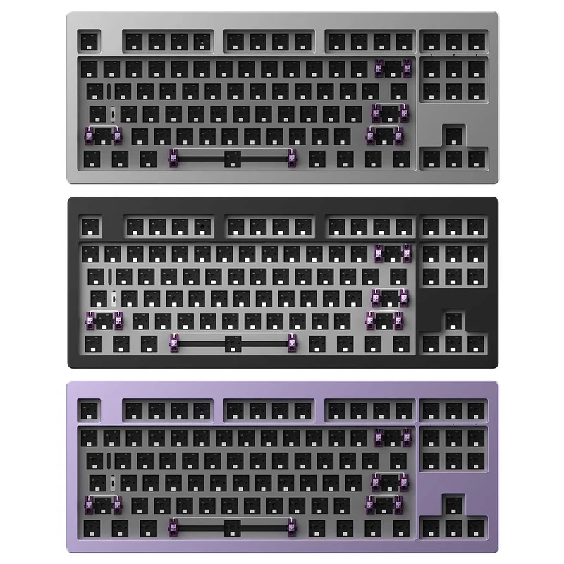 Monsgeek M3W DIY Kit Aluminum Case Multi-Modes RGB Hot-Swappable Mechanical Keyboard (Silver, Black, Purple)