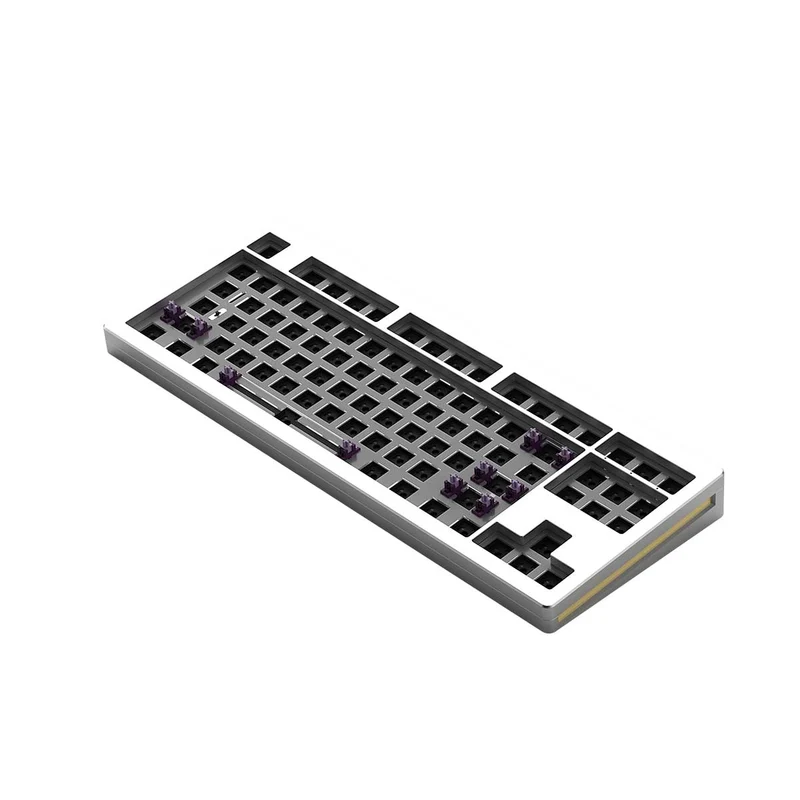 Monsgeek M3W DIY Kit Aluminum Case Multi-Modes RGB Hot-Swappable Mechanical Keyboard (Silver, Black, Purple)