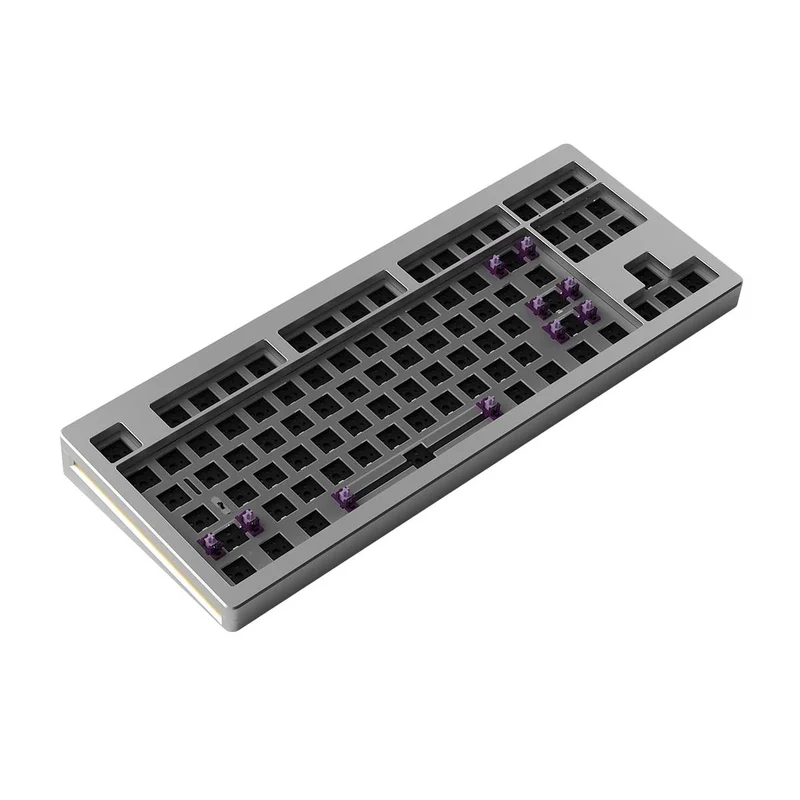 Monsgeek M3W DIY Kit Aluminum Case Multi-Modes RGB Hot-Swappable Mechanical Keyboard (Silver, Black, Purple)