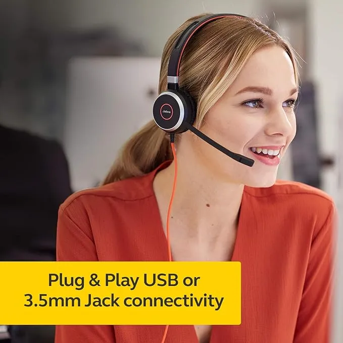 Jabra Evolve 40 MS Stereo Wired Headset (Black)