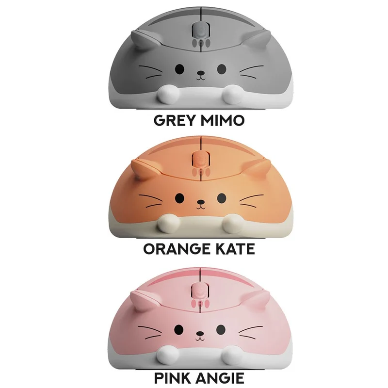 Akko Cat Theme Mouse (Grey Mimo, Pink Angie, Orange Kate)