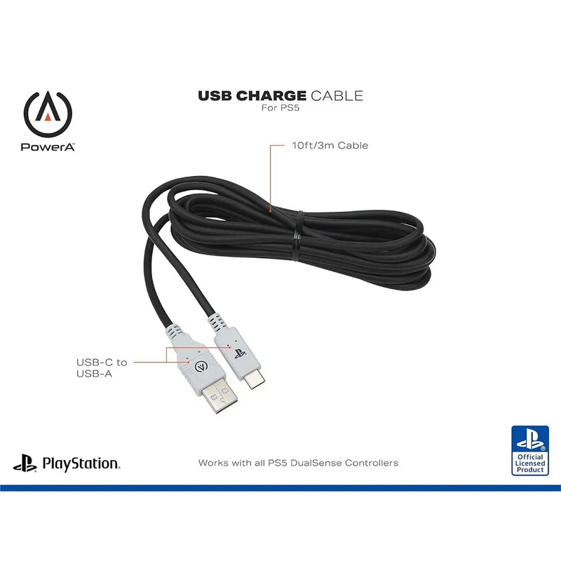 Power-A USB-C Charge Cable for PS5 - 3m