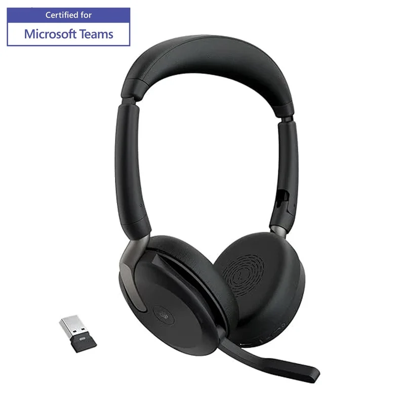 Jabra Evolve2 65 Flex LINK380A MS Stereo ANC Wireless Foldable Headset (Black)
