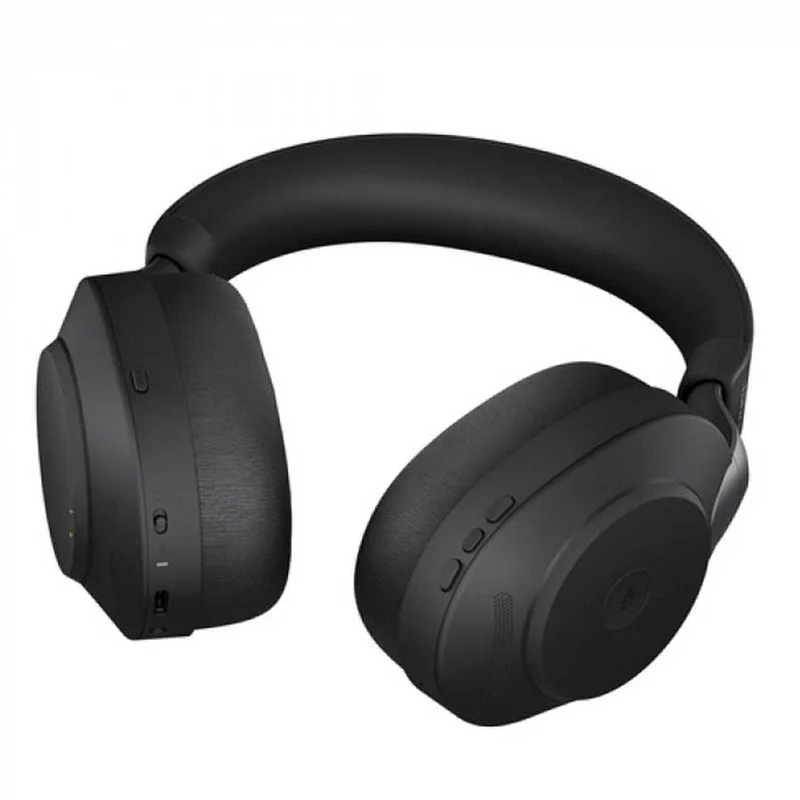 Jabra Evolve2 85 LINK380A MS Stereo Noise-Canceling Wireless Headset (Black) (With Charging Stand, Without Charging Stand)