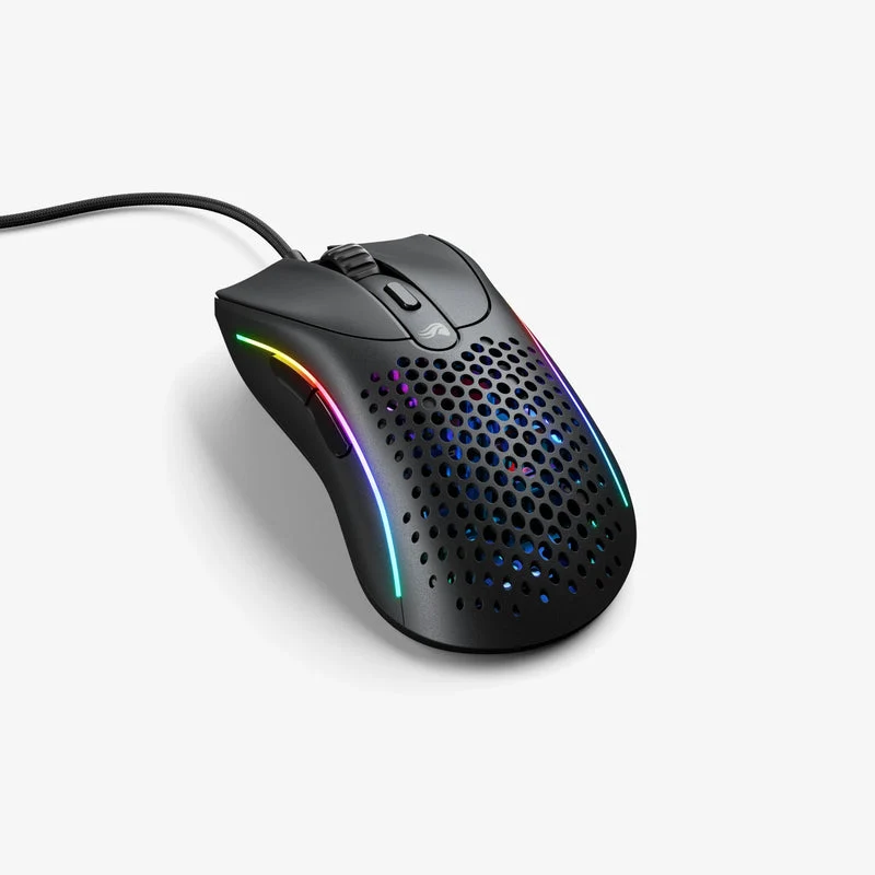 Glorious Model D 2 RGB Wired Ultralight Ergonomic Gaming Mouse (Matte Black, Matte White)