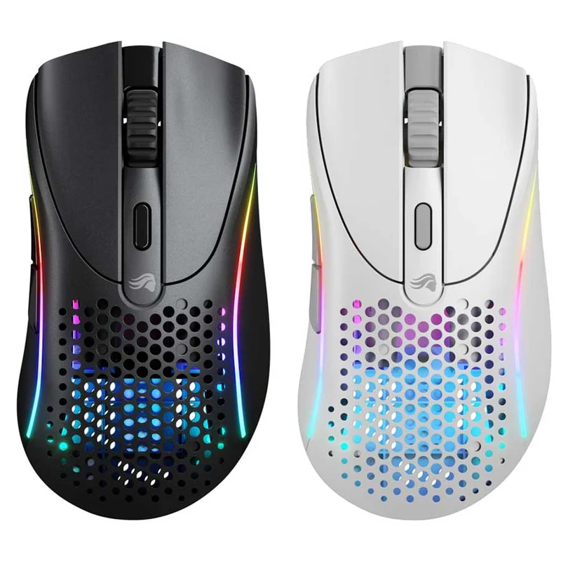 Glorious Model D 2 RGB Wireless Ultralight Ergonomic Gaming Mouse (Black, White)