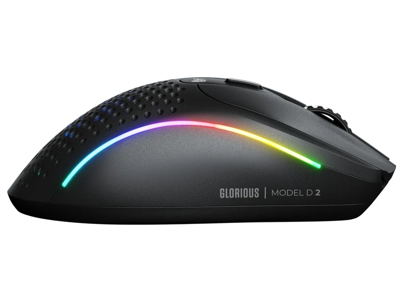 Glorious Model D 2 RGB Wireless Ultralight Ergonomic Gaming Mouse (Black, White)