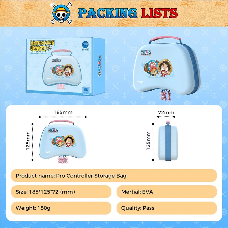 IINE Storage Bag For Switch Pro Controller (Luffy & Chopper, Luffy, Shanks)