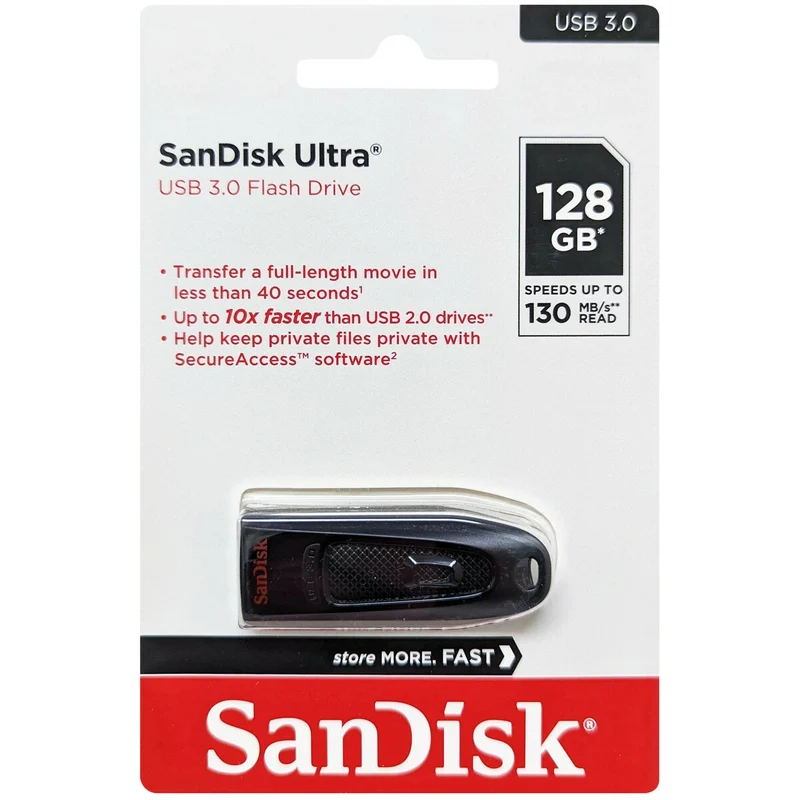 Sandisk Ultra USB 3.0 Flash Drive (128GB, 256GB, 512GB)