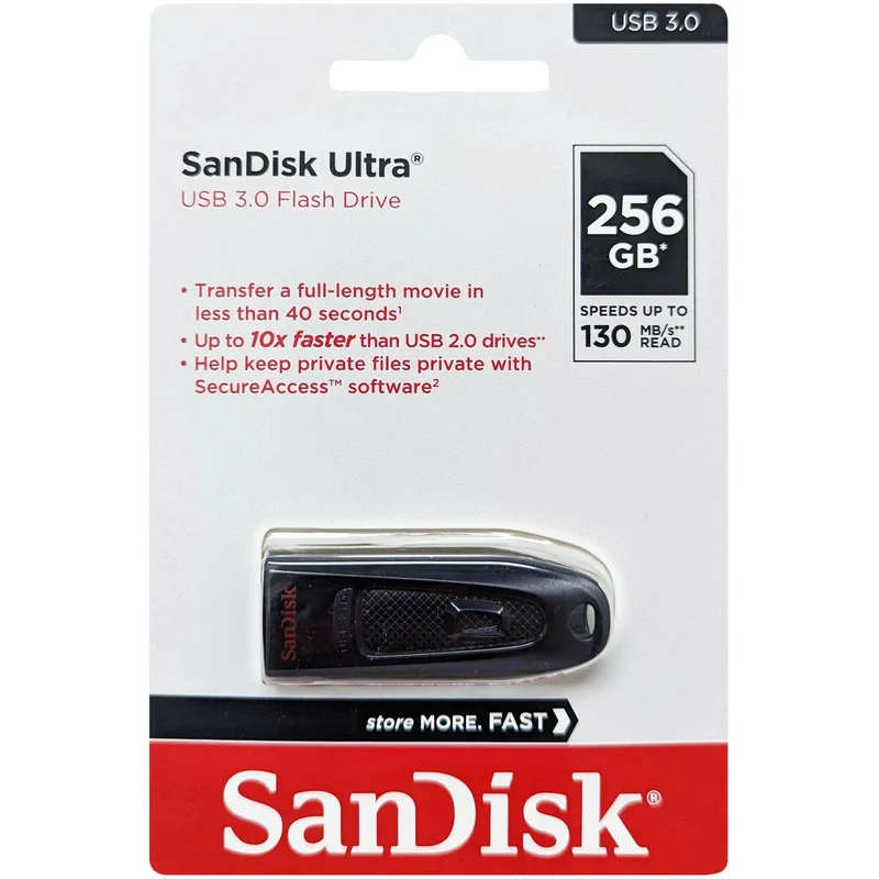 Sandisk Ultra USB 3.0 Flash Drive (128GB, 256GB, 512GB)