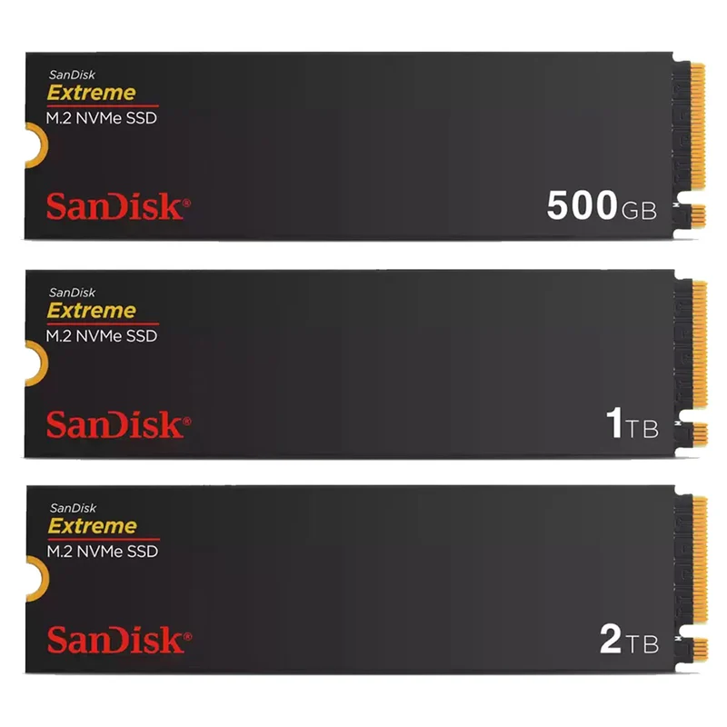 Sandisk Extreme M.2 NVME PCIE GEN 4.0 Internal SSD 500GB, 1TB, 2TB (SDSSDX3N-500G-G26, SDSSDX3N-1T00-G26, SDSSDX3N-2T00-G26)