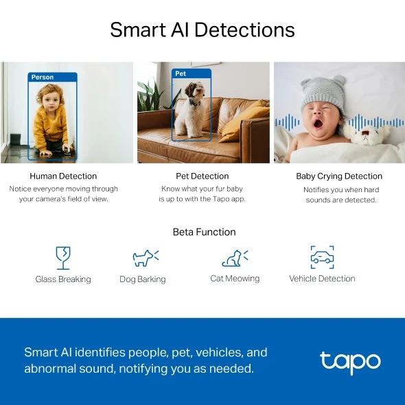 TP-Link TAPO C220 Pan/Tilt Ai Home Security Wi-Fi Camera
