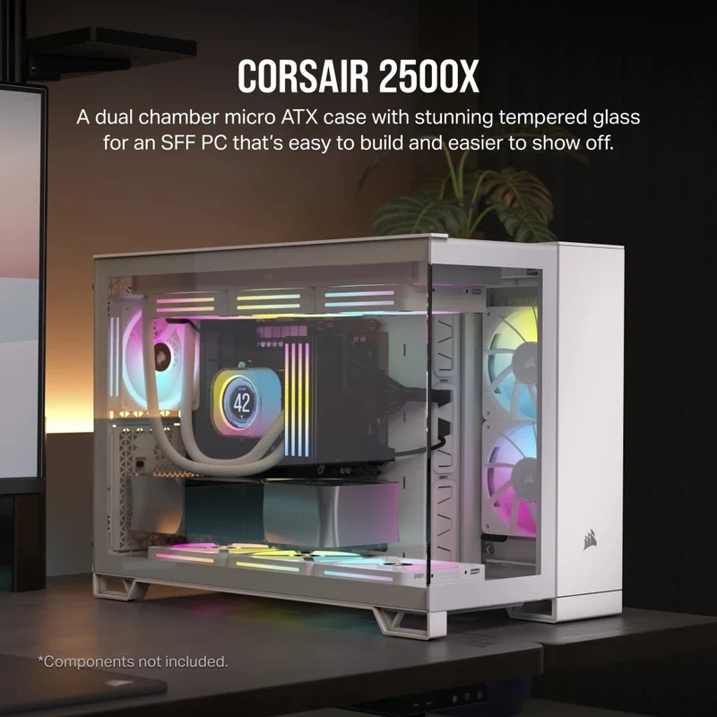 Corsair 2500X Mid-Tower Dual Chamber Pc Case (White)
