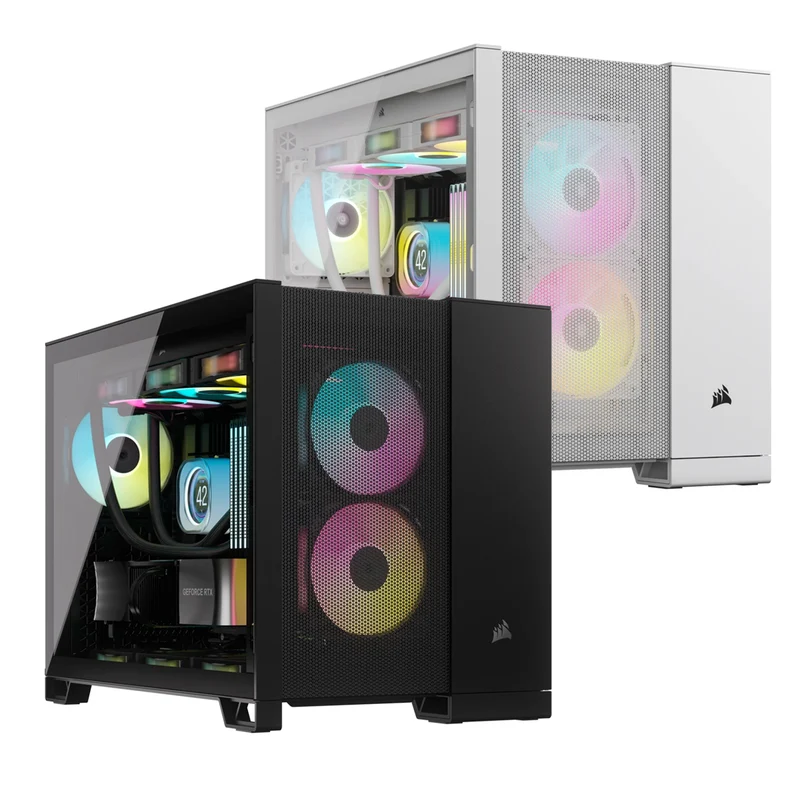 Corsair 2500D Airflow Mid-Tower Dual Chamber PC Case (Black, White)