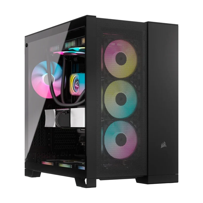 Corsair 6500D Airflow Tempered Glass ATX Mid-Tower Dual Chamber PC Case (Black, White)