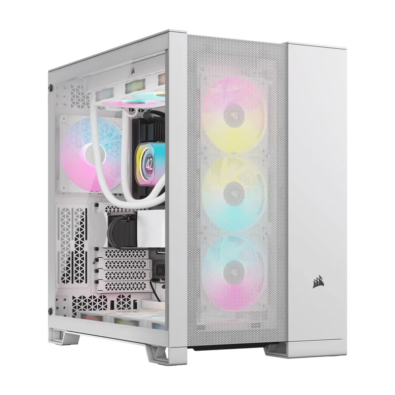 Corsair 6500D Airflow Tempered Glass ATX Mid-Tower Dual Chamber PC Case (Black, White)