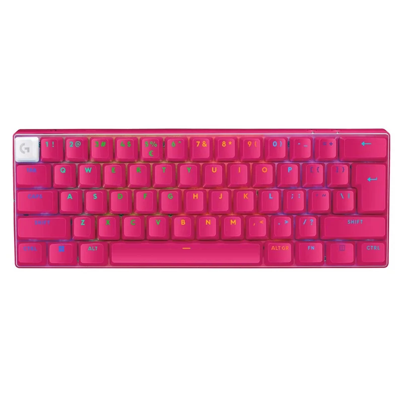 Logitech Pro X 60 Lightspeed Wireless Gaming Keyboard (GX Optical Tactile) (Black, White, Magenta)