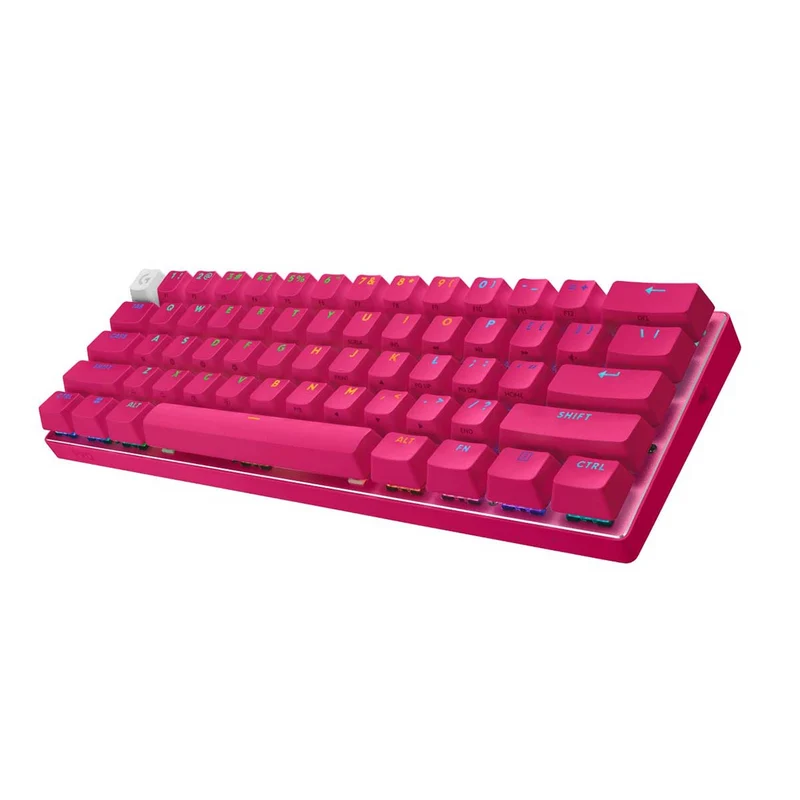 Logitech Pro X 60 Lightspeed Wireless Gaming Keyboard (GX Optical Tactile) (Black, White, Magenta)