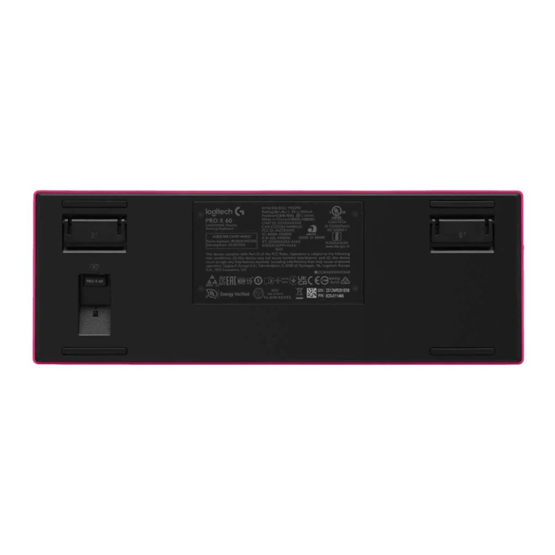 Logitech Pro X 60 Lightspeed Wireless Gaming Keyboard (GX Optical Tactile) (Black, White, Magenta)