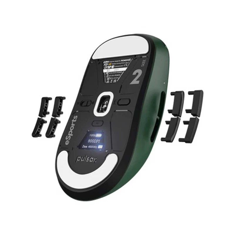 Pulsar X2A ES eSports Tournament Edition Ambidextrous Symmetrical Wireless Gaming Mouse (Green) Size2 (PX2AES24)