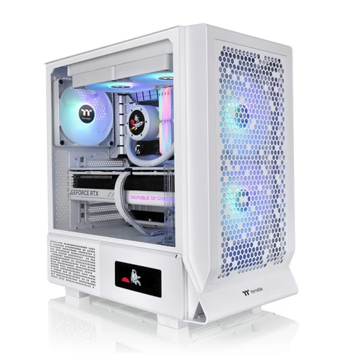 Thermaltake Ceres 330 TG RGB Mid Tower 4mm Tempered Glass PC Case(Black, Hydrangea Blue, Snow)