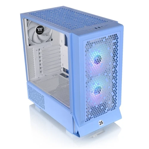 Thermaltake Ceres 330 TG RGB Mid Tower 4mm Tempered Glass PC Case(Black, Hydrangea Blue, Snow)