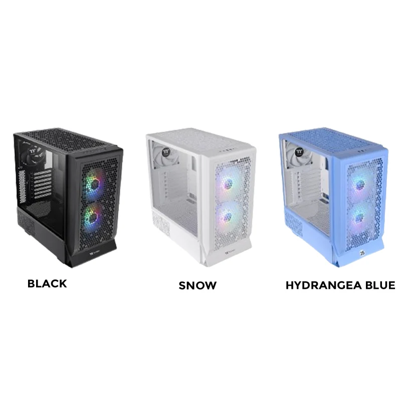 Thermaltake Ceres 330 TG RGB Mid Tower 4mm Tempered Glass PC Case(Black, Hydrangea Blue, Snow)