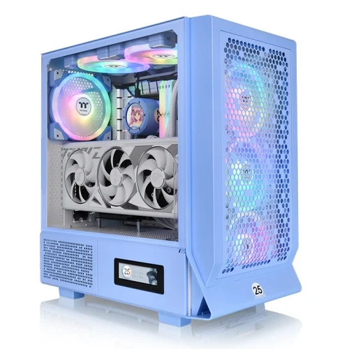 Thermaltake Ceres 330 TG RGB Mid Tower 4mm Tempered Glass PC Case(Black, Hydrangea Blue, Snow)