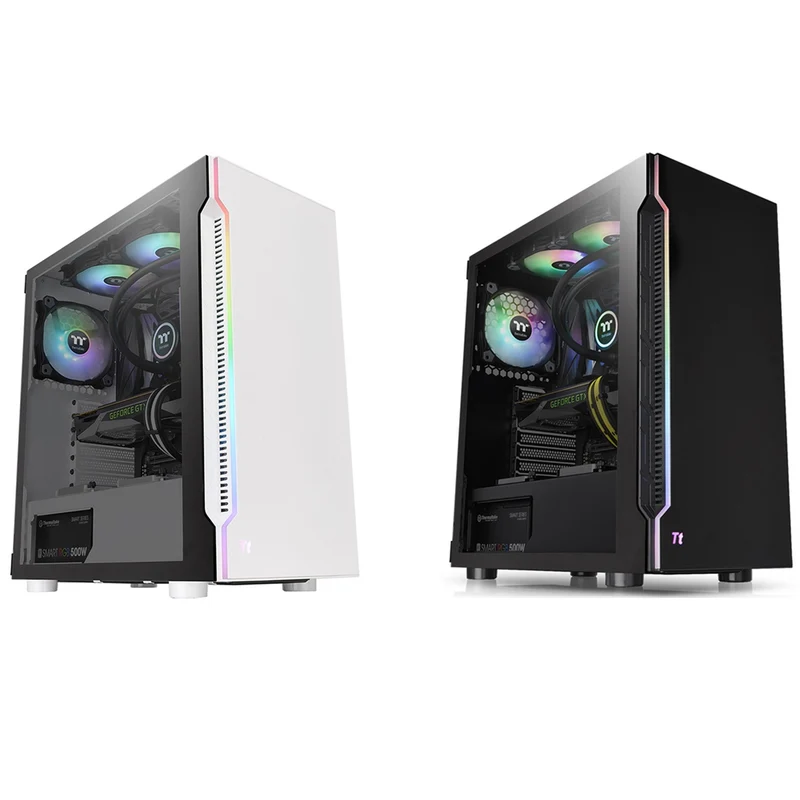 Thermaltake H200 TG RGB Mid Tower 4mm Tempered Glass PC Case (Black, Snow)