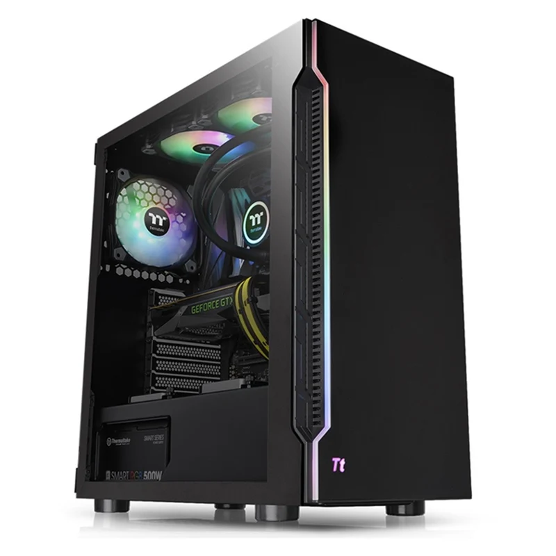 Thermaltake H200 TG RGB Mid Tower 4mm Tempered Glass PC Case (Black, Snow)