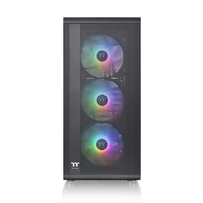 Thermaltake S200 TG RGB Mid Tower 3mm Tempered Glass With 120mm RGB Lite Front Fans PC Case (Black, Snow)