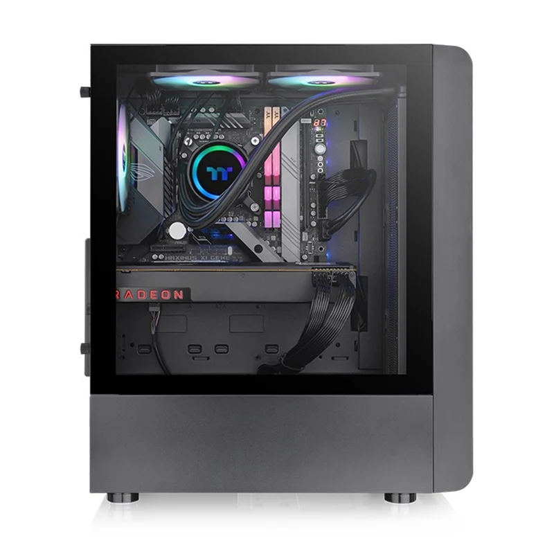 Thermaltake S200 TG RGB Mid Tower 3mm Tempered Glass With 120mm RGB Lite Front Fans PC Case (Black, Snow)
