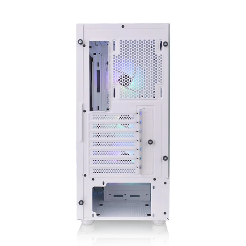 Thermaltake S200 TG RGB Mid Tower 3mm Tempered Glass With 120mm RGB Lite Front Fans PC Case (Black, Snow)