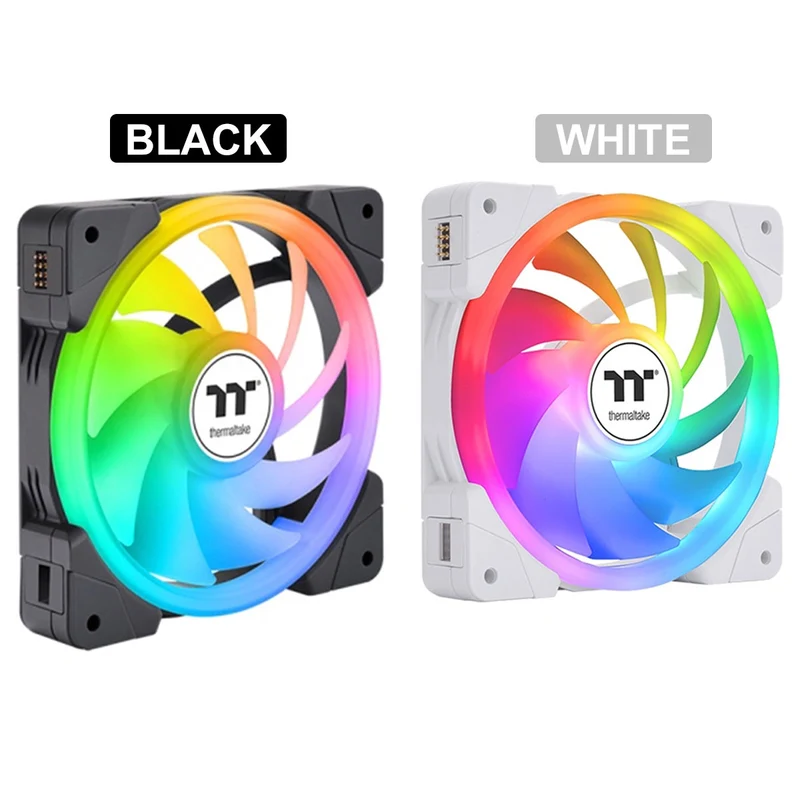 Thermaltake Swafan EX12 RGB Magnetic Quick Connect Swappable Fan Blade Sync PC Cooling Fan (3-Fan Pack) TT Premium Edition (Black, White)