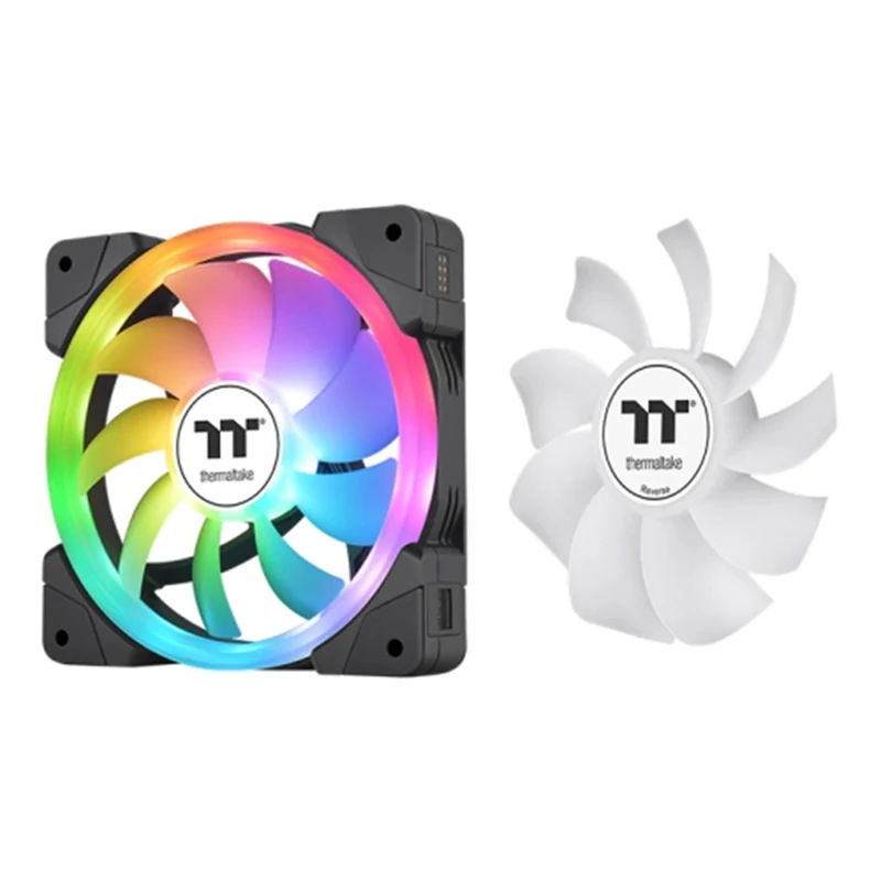Thermaltake Swafan EX12 RGB Magnetic Quick Connect Swappable Fan Blade Sync PC Cooling Fan (3-Fan Pack) TT Premium Edition (Black, White)