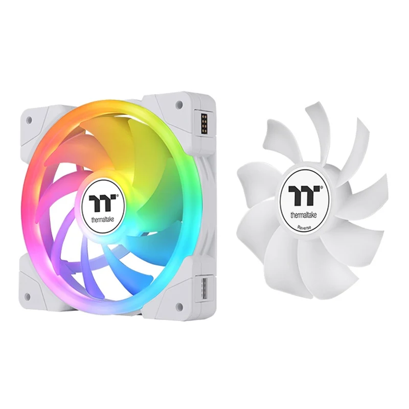 Thermaltake Swafan EX12 RGB Magnetic Quick Connect Swappable Fan Blade Sync PC Cooling Fan (3-Fan Pack) TT Premium Edition (Black, White)