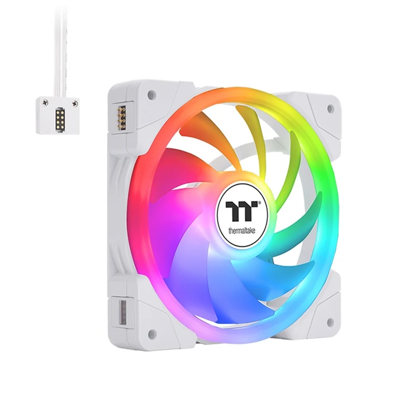 Thermaltake Swafan EX12 RGB Magnetic Quick Connect Swappable Fan Blade Sync PC Cooling Fan (3-Fan Pack) TT Premium Edition (Black, White)