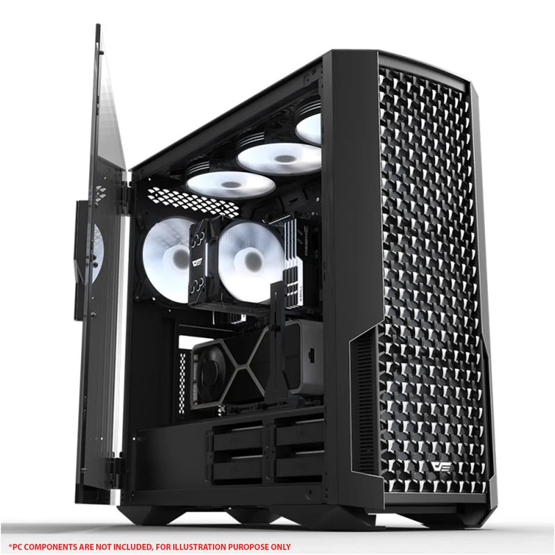 Darkflash DF7100 Tempered Glass Side Panel Luxury ATX PC Case (Black)
