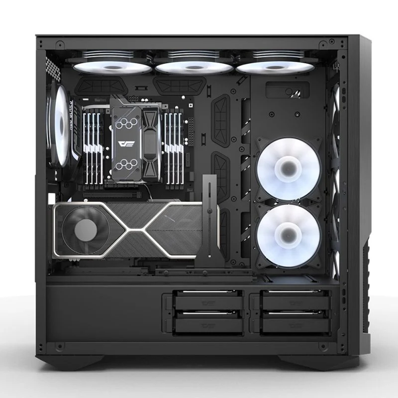 Darkflash DF7100 Tempered Glass Side Panel Luxury ATX PC Case (Black)