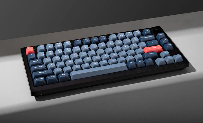 Keychron V1 Max QMK/Via Fully-Assembled With Knob Hot-Swappable RGB Backlight 75% Wireless Custom Mechanical Keyboard Carbon Black (Gateron Jupiter Red Switch) (V1M-D1)